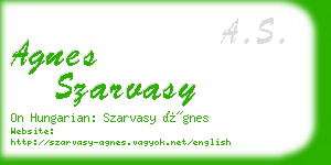 agnes szarvasy business card